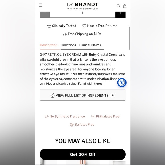 Dr.Brandt 24/7 Retinol eye cream - Picture 8 of 8